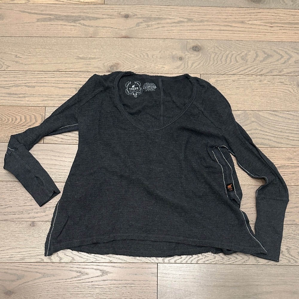 Charcoal Long Sleeve Yoga Top